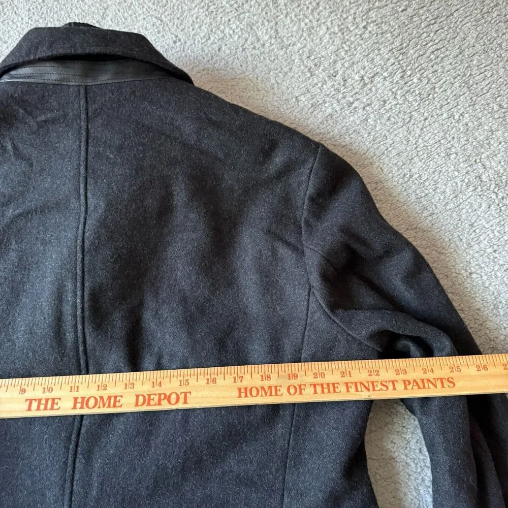 Buffalo David Bitton Jacket Mens Medium Gray Wool Blend Overcoat‎ Insulated